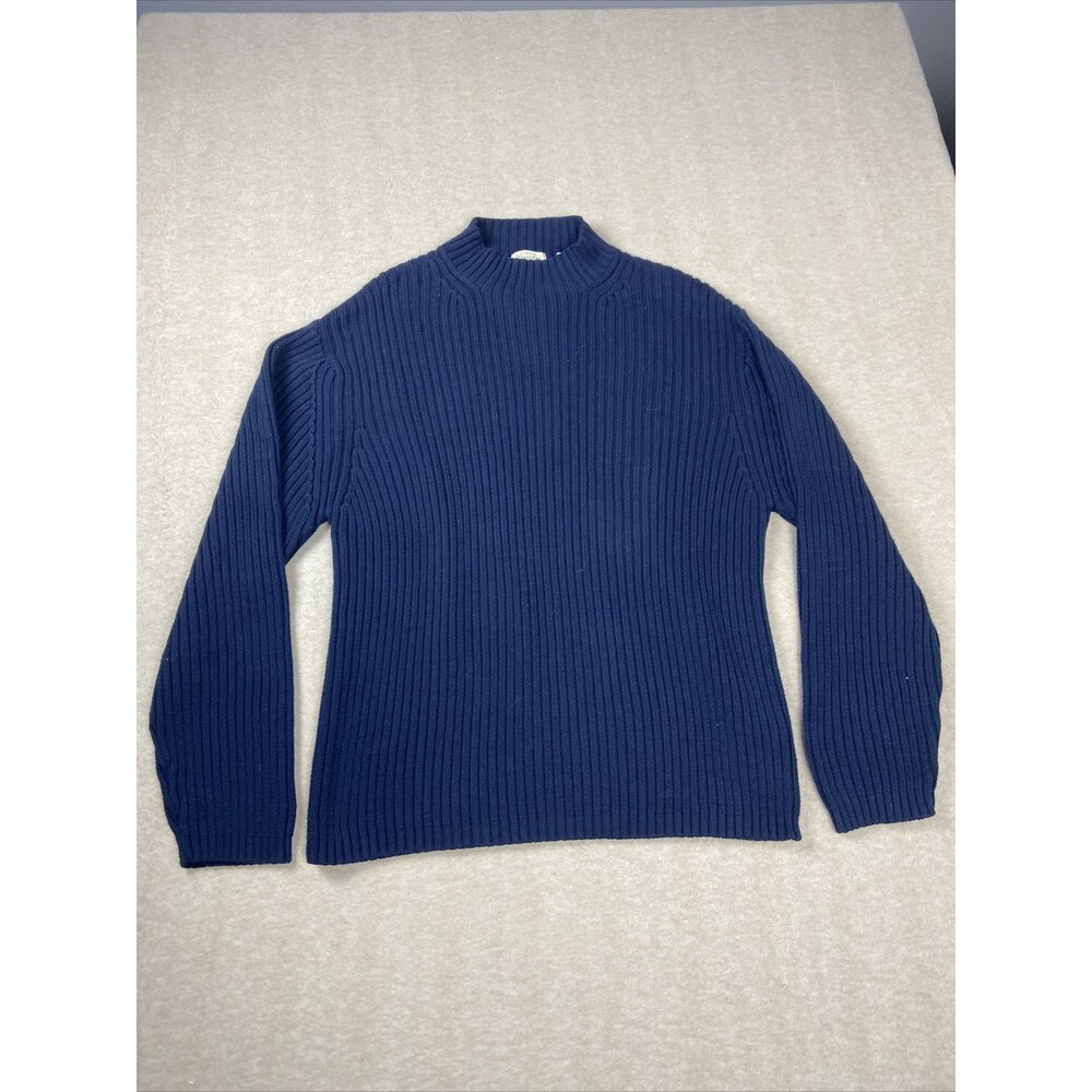 VINTAGE St Johns Bay Sweater Mens XXL Blue Abyss Knit Heavy Pullover 90s
